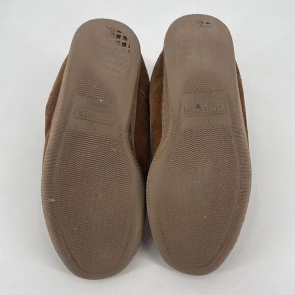 Minnetonka Women's Suede Faux Fur Lined Shearling Ankle Boot Brown Tan Size 10 - Picture 9 of 9